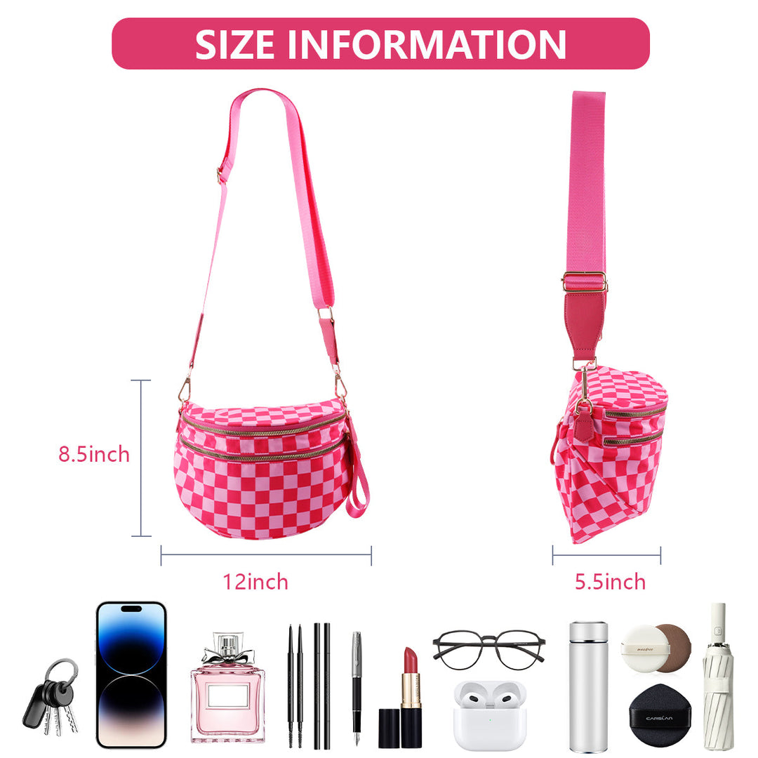 Olivia & Claire Checkered Crossbody Bum Bag