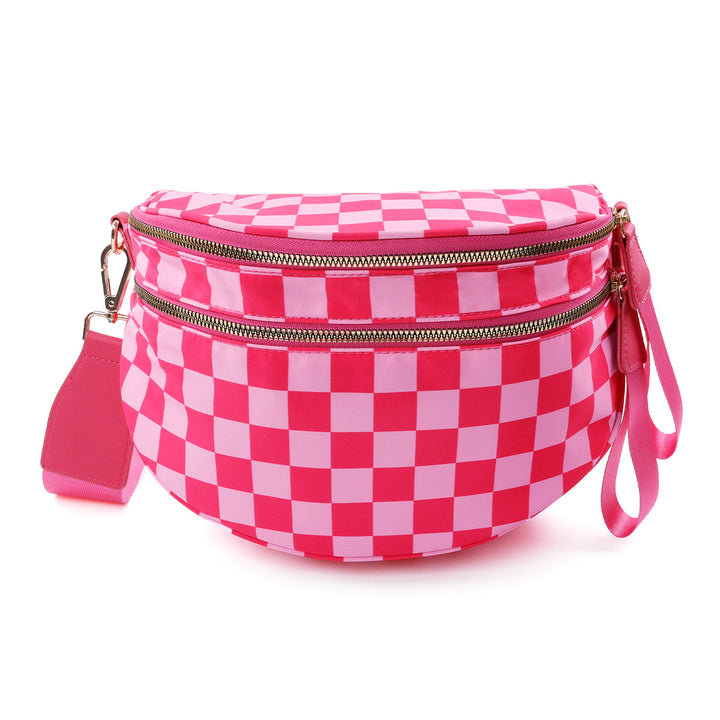 Olivia & Claire Checkered Crossbody Bum Bag