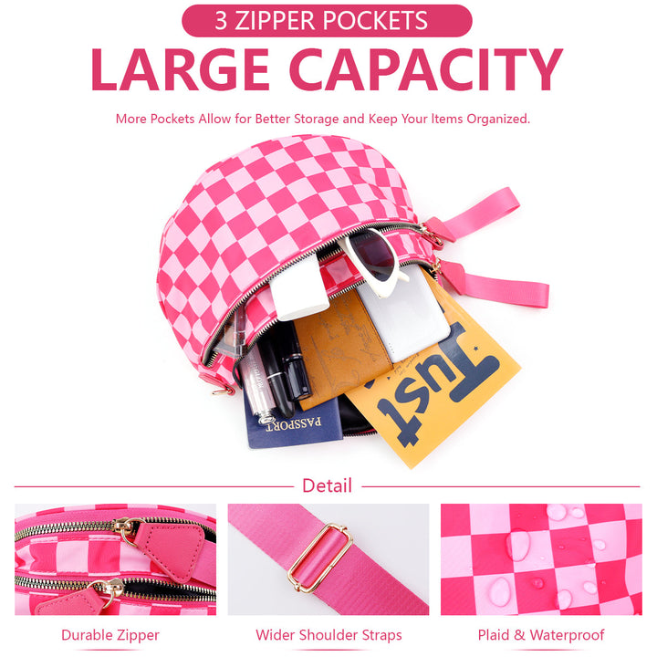 Olivia & Claire Checkered Crossbody Bum Bag