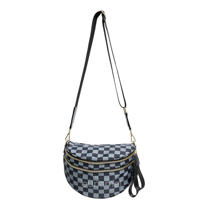 Olivia & Claire Checkered Crossbody Bum Bag