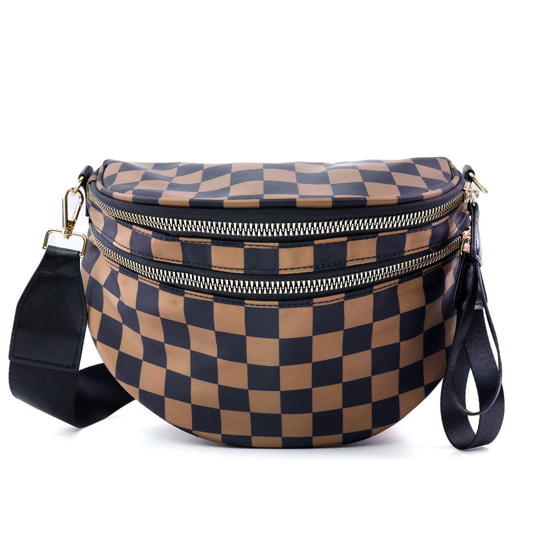 Olivia & Claire Checkered Crossbody Bum Bag