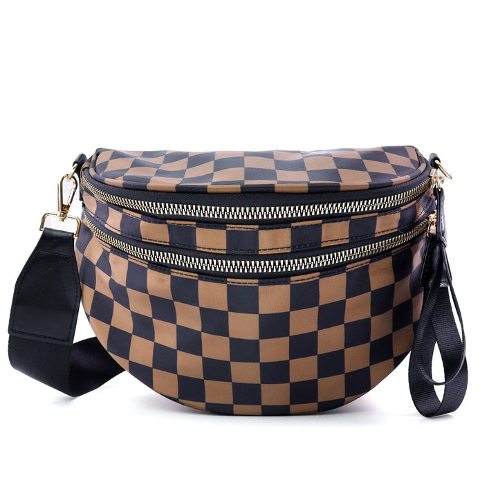 Olivia & Claire Checkered Crossbody Bum Bag