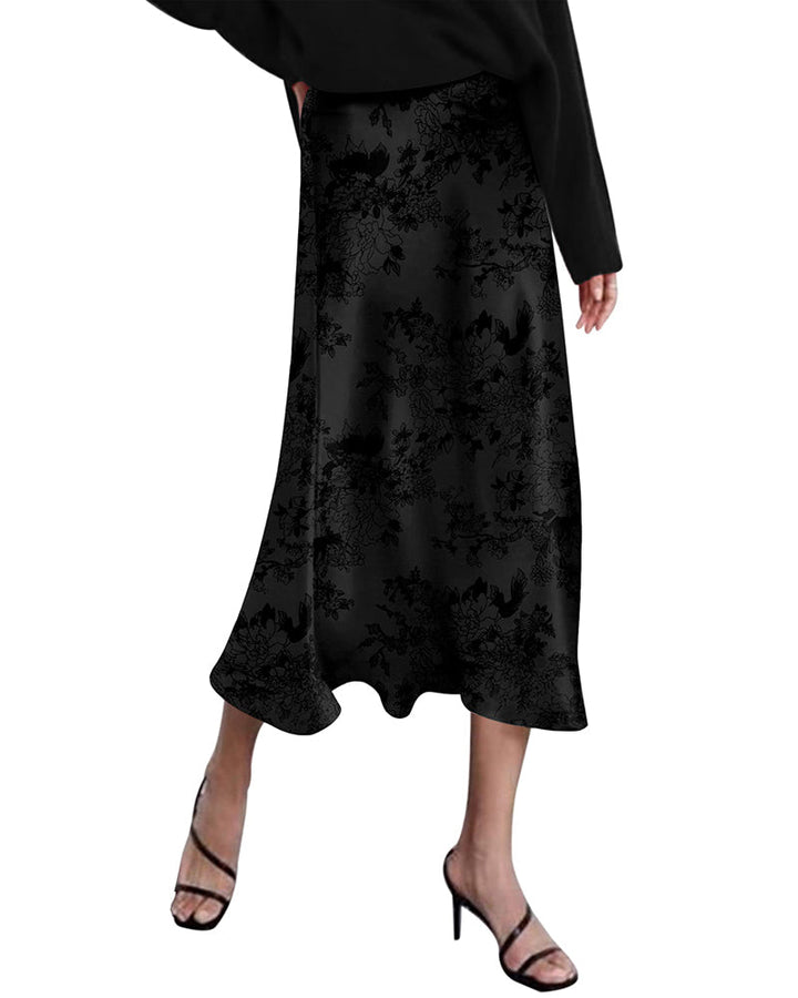 Satin Zipper Elegant Work Skirts - Zeagoo (US Only)