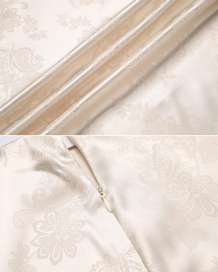Satin Zipper Elegant Work Skirts - Zeagoo (US Only)