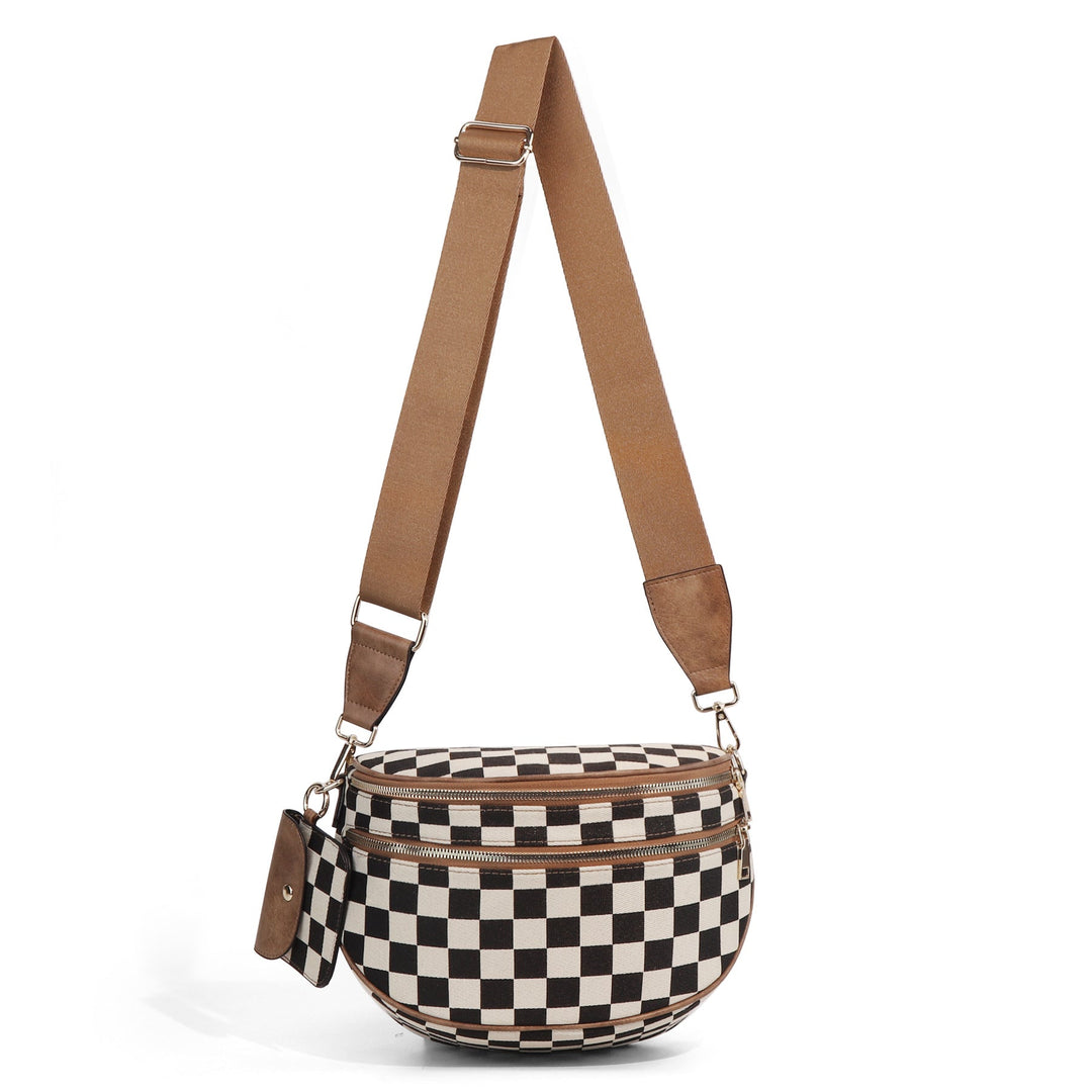 Olivia & Claire Checkered Crossbody Bum Bag