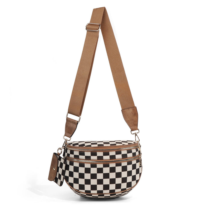 Olivia & Claire Checkered Crossbody Bum Bag