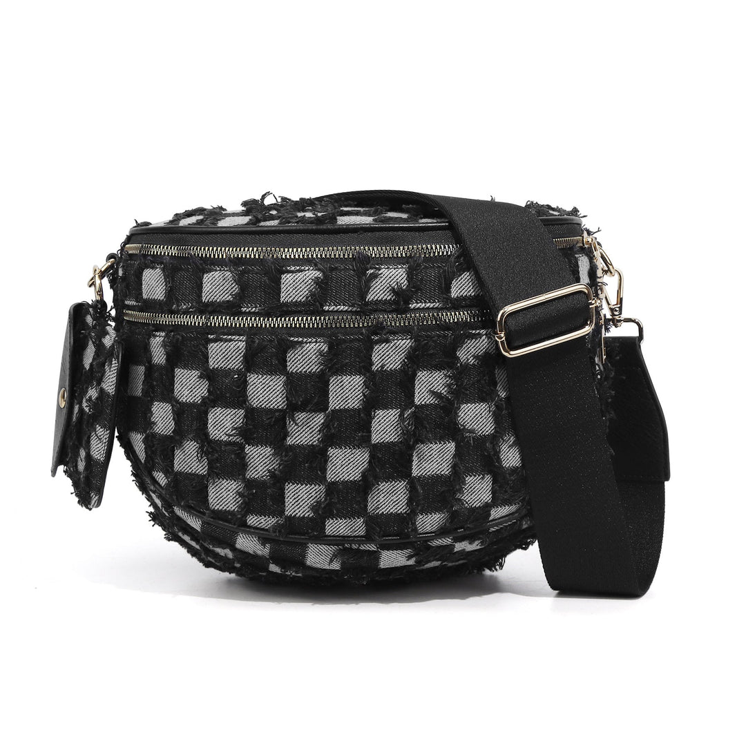 Olivia & Claire Checkered Crossbody Bum Bag