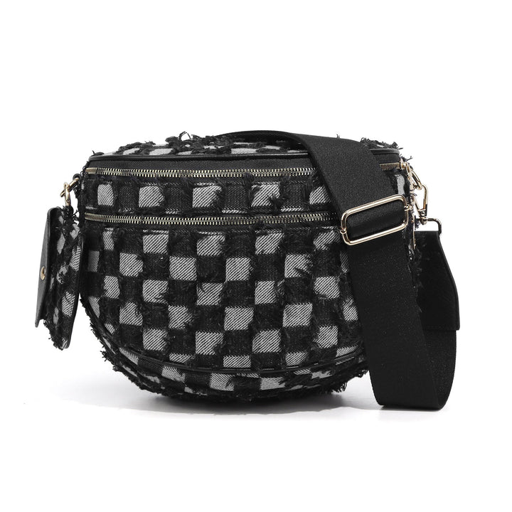 Olivia & Claire Checkered Crossbody Bum Bag