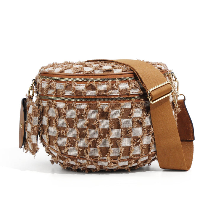 Olivia & Claire Checkered Crossbody Bum Bag