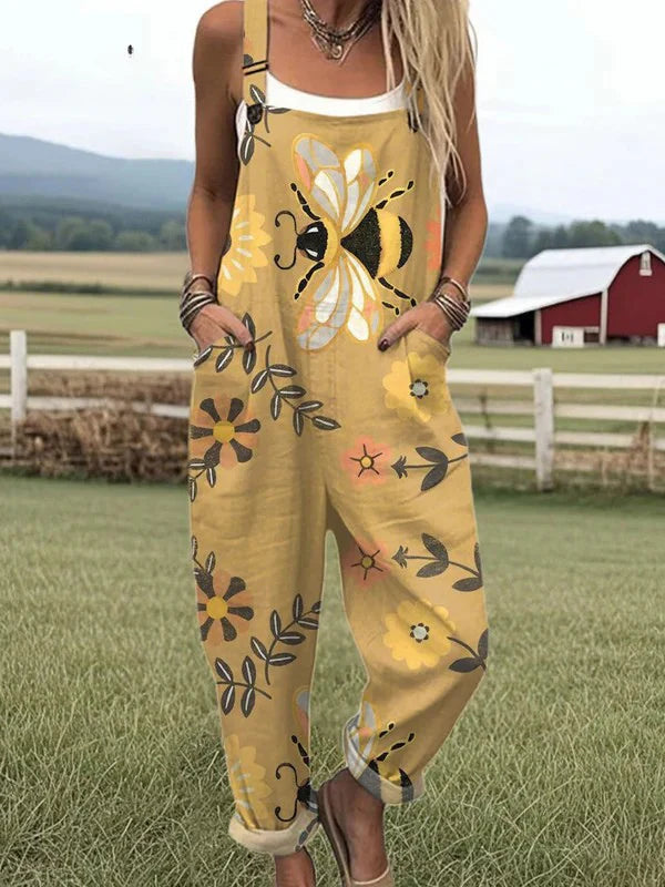 Comfortable Printed Dungarees