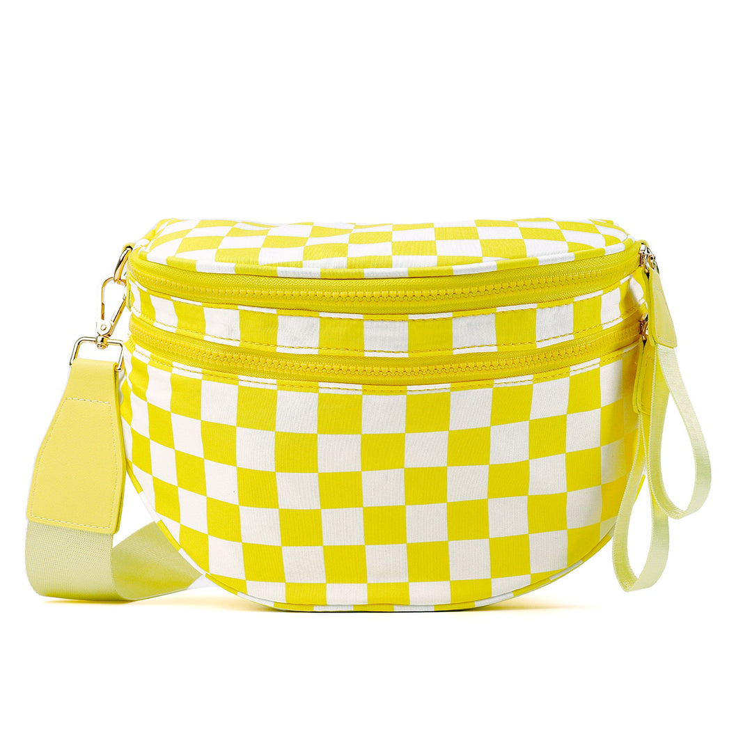 Olivia & Claire Checkered Crossbody Bum Bag