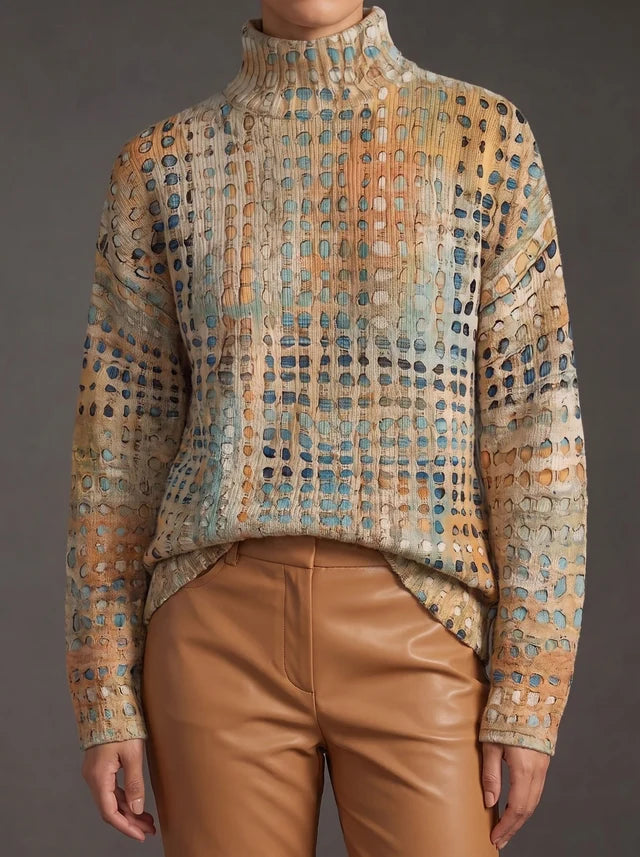 Ysolde™ | Lavender Lattice Turtleneck