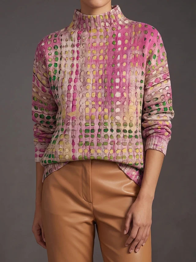 Ysolde™ | Lavender Lattice Turtleneck