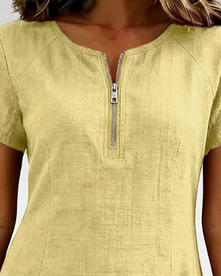 Elsa | Cotton Dress with Zipper Pocket