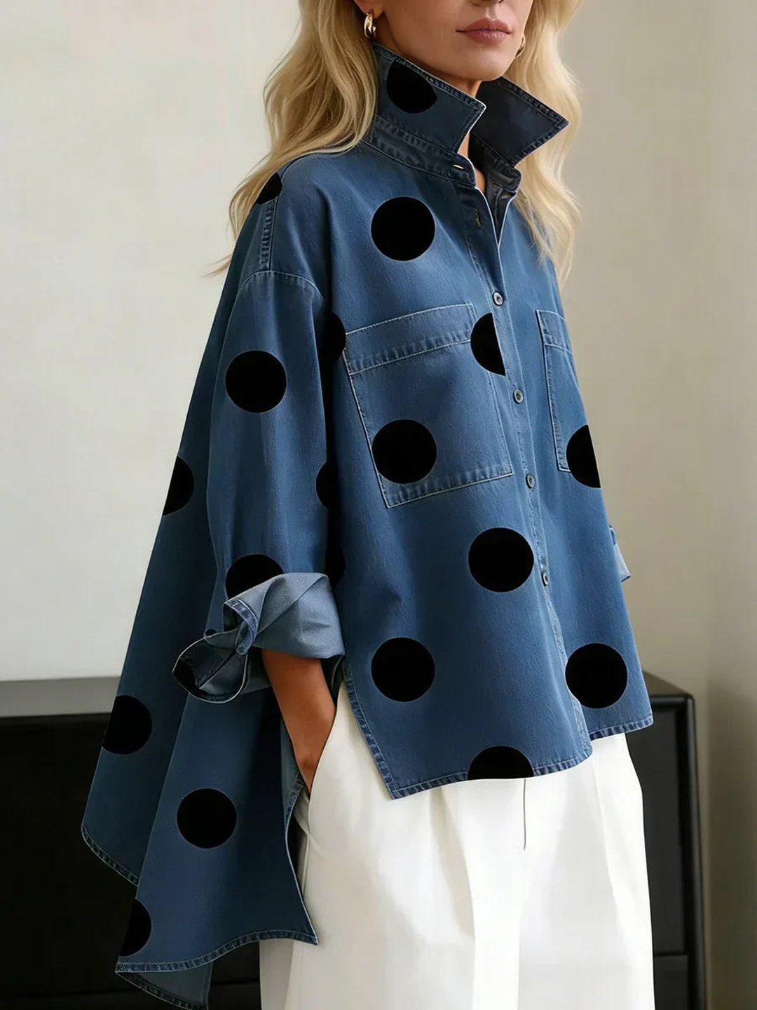Kimberlee | Polka Dot Button-Up Shirt