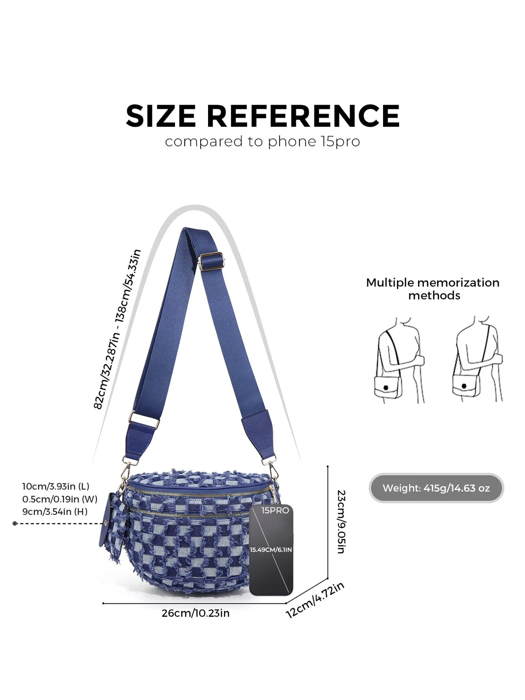 Olivia & Claire Checkered Crossbody Bum Bag