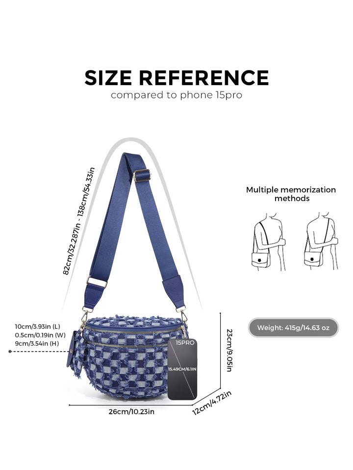 Olivia & Claire Checkered Crossbody Bum Bag