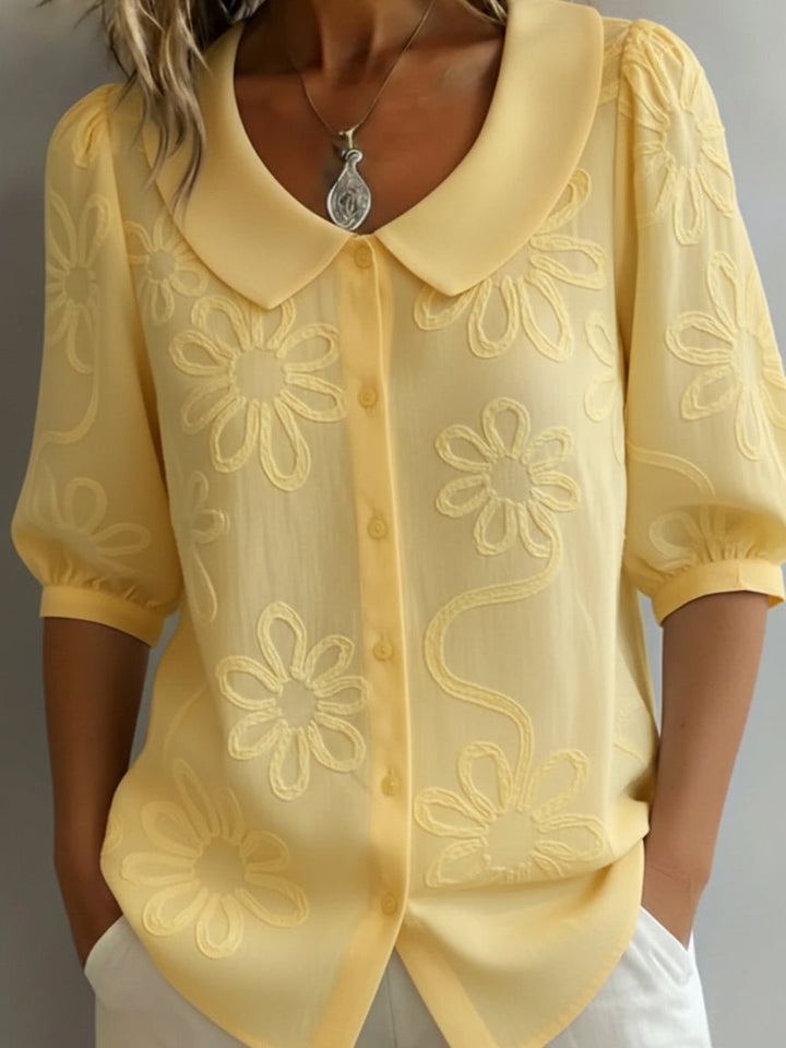 Aurélie™ — Lightweight Floral Blouse Natural Elegance