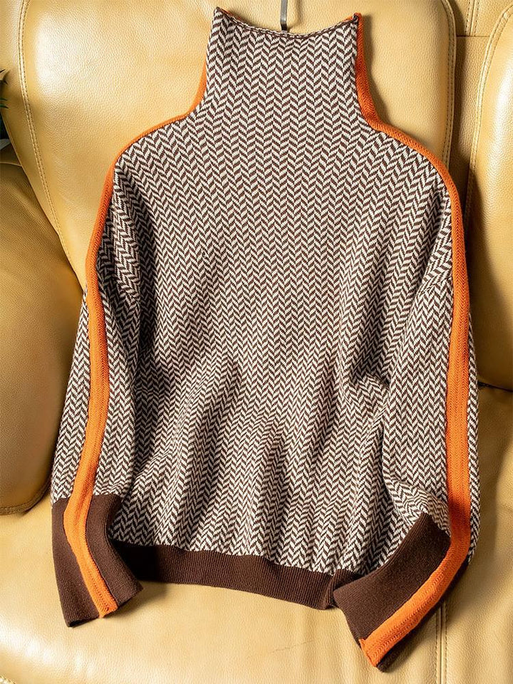 Clémence — Elegant Striped Turtleneck Sweater