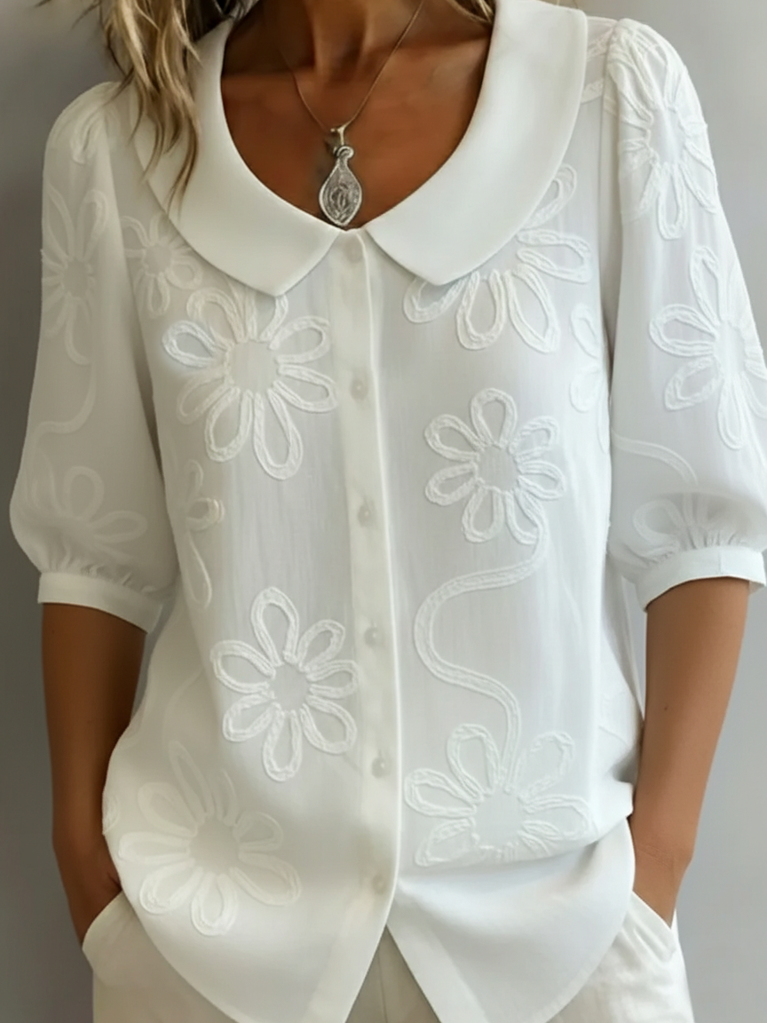 Aurélie™ — Lightweight Floral Blouse Natural Elegance