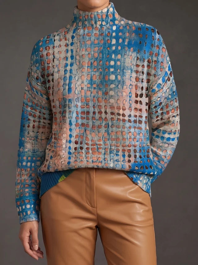 Ysolde™ | Lavender Lattice Turtleneck