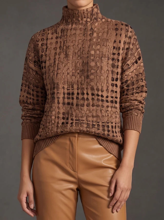 Ysolde™ | Lavender Lattice Turtleneck