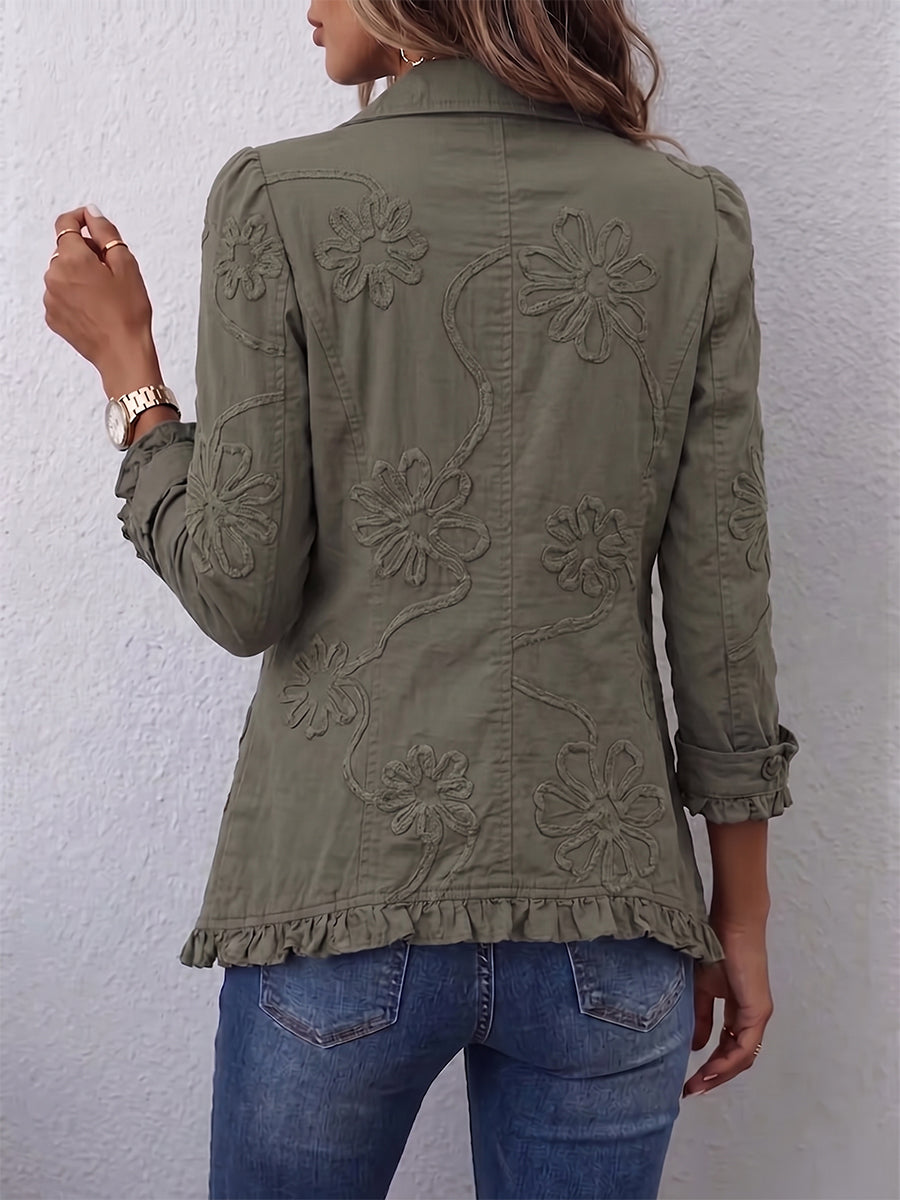 Flora | Embroidered Boho Floral Utility Jacket