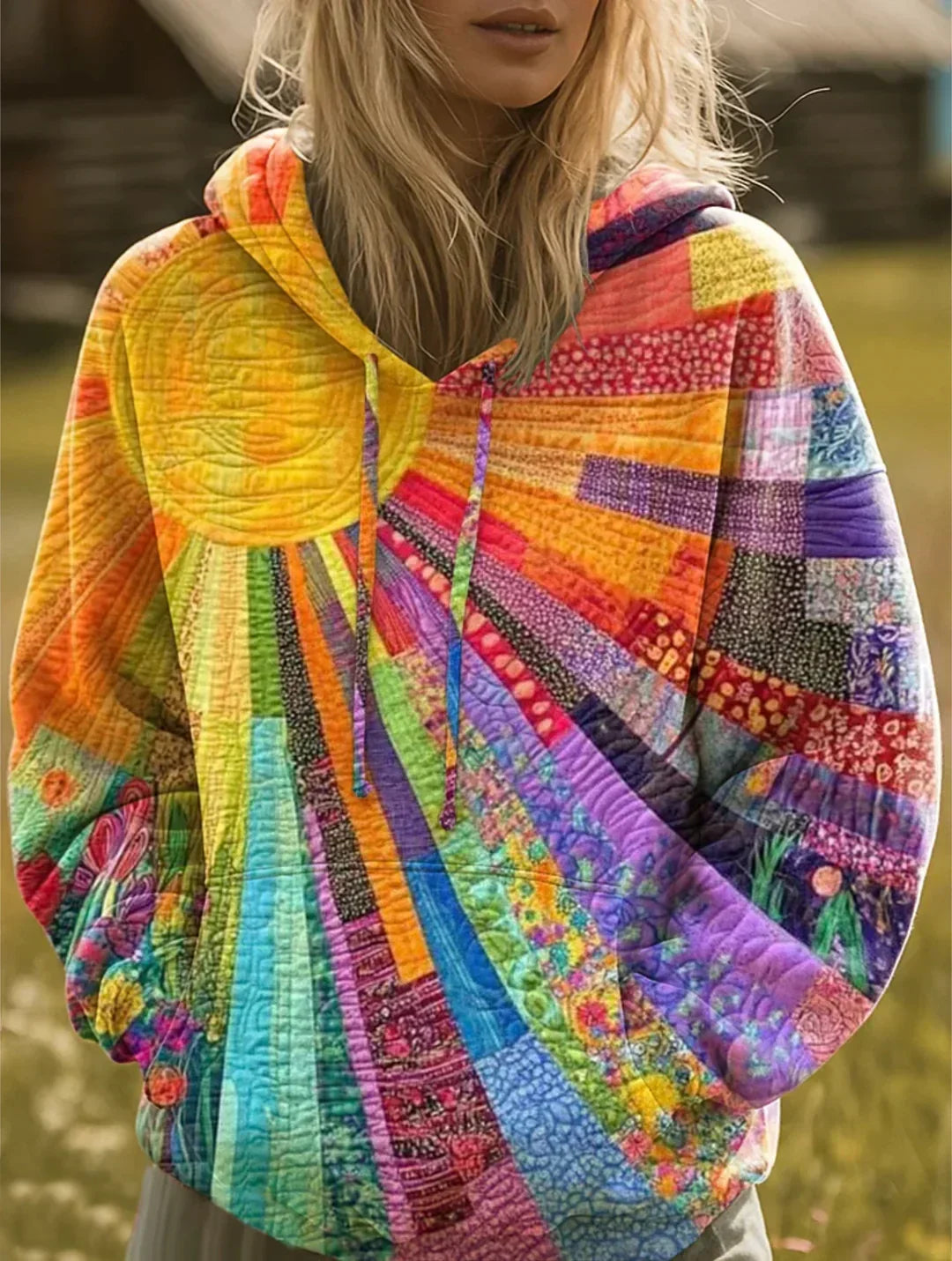 Amanda | Bohemian Patchwork Hoodie